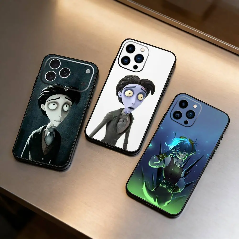 

O-Corpse Bride Phone Case For iPhone 16,15,14,13,12,17,Pro Max,Plus Silicone Black Case