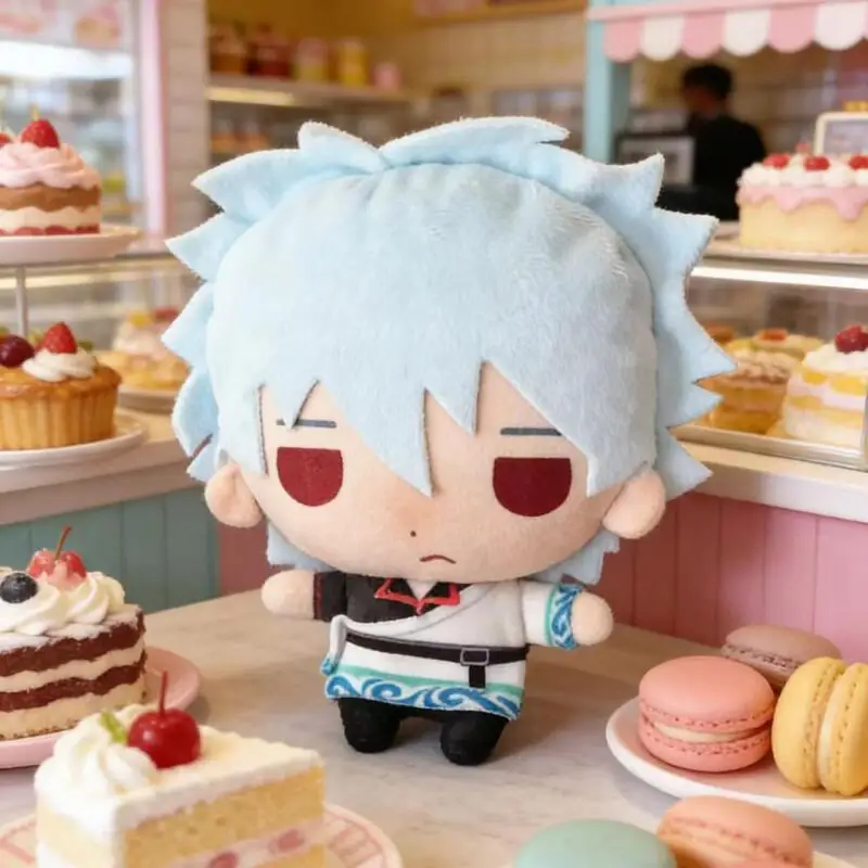 12Cm Gintama Sakata Gintoki Q-Version Pp Cotton Flat Print-Body Doll Decoration Bag Pendant Desk Display Toys Thanksgiving Gift