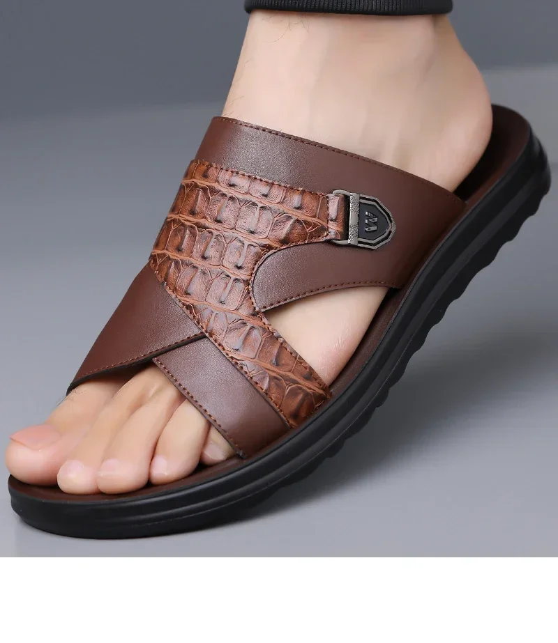 Sommer-Herren-Hausschuhe mit rutschfester, weicher Sohle, modisch, bequem, atmungsaktiv, verschleißfest, für den Außenbereich, zum Fahren, Strandschuhe-9022 – Detail 6