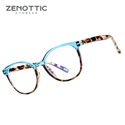 ZENOTTIC Fashion Anti Blue Light Blocking Glasses Unisex Crystal Pattern Computer Eyeglasses Anti-Glare Spectacles