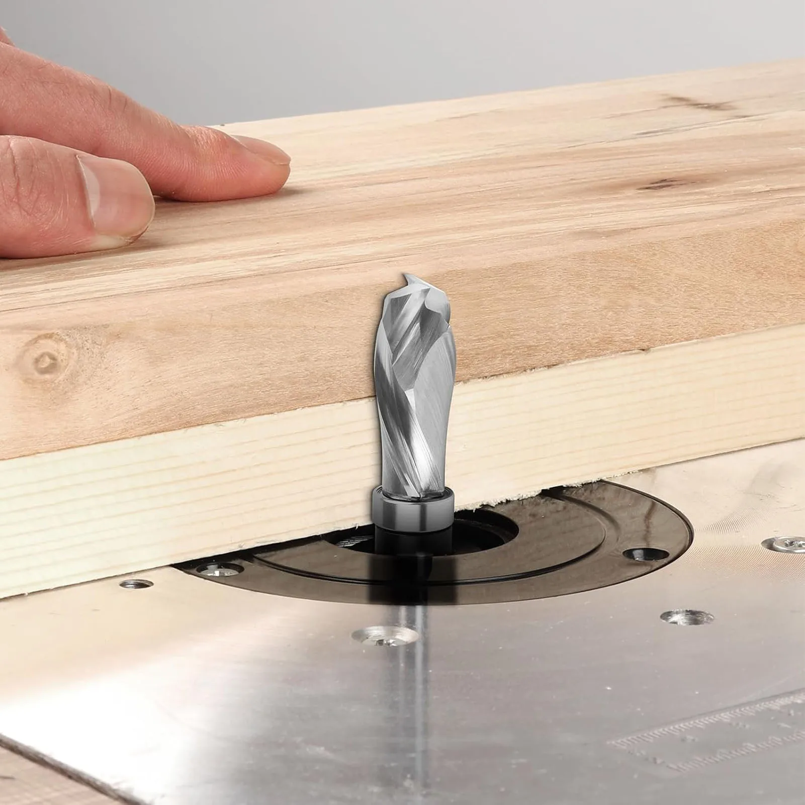 ضغط فلوش تقليم راوتر بت 1/4in عرقوب التنغستن الصلب دوامة نمط قالب راوتر بت للتقليم #4