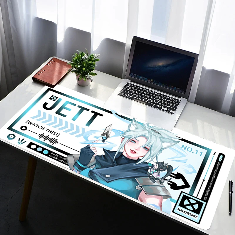 

Mouse Pad PC Non Slip Rubber HD Mousepad Laptop Gamer Cabinet Keyboard Pad Office Computer Gaming V-valorant Jett Desk Mouse Mat