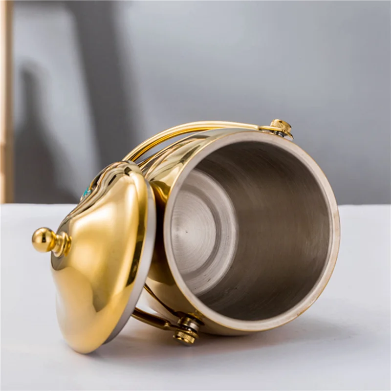

ABAH-3X KTV Bar Utensils Ice Bucket, Creative Double Layers Stainless Steel Ice Bucket,Champagne Bucket(C)
