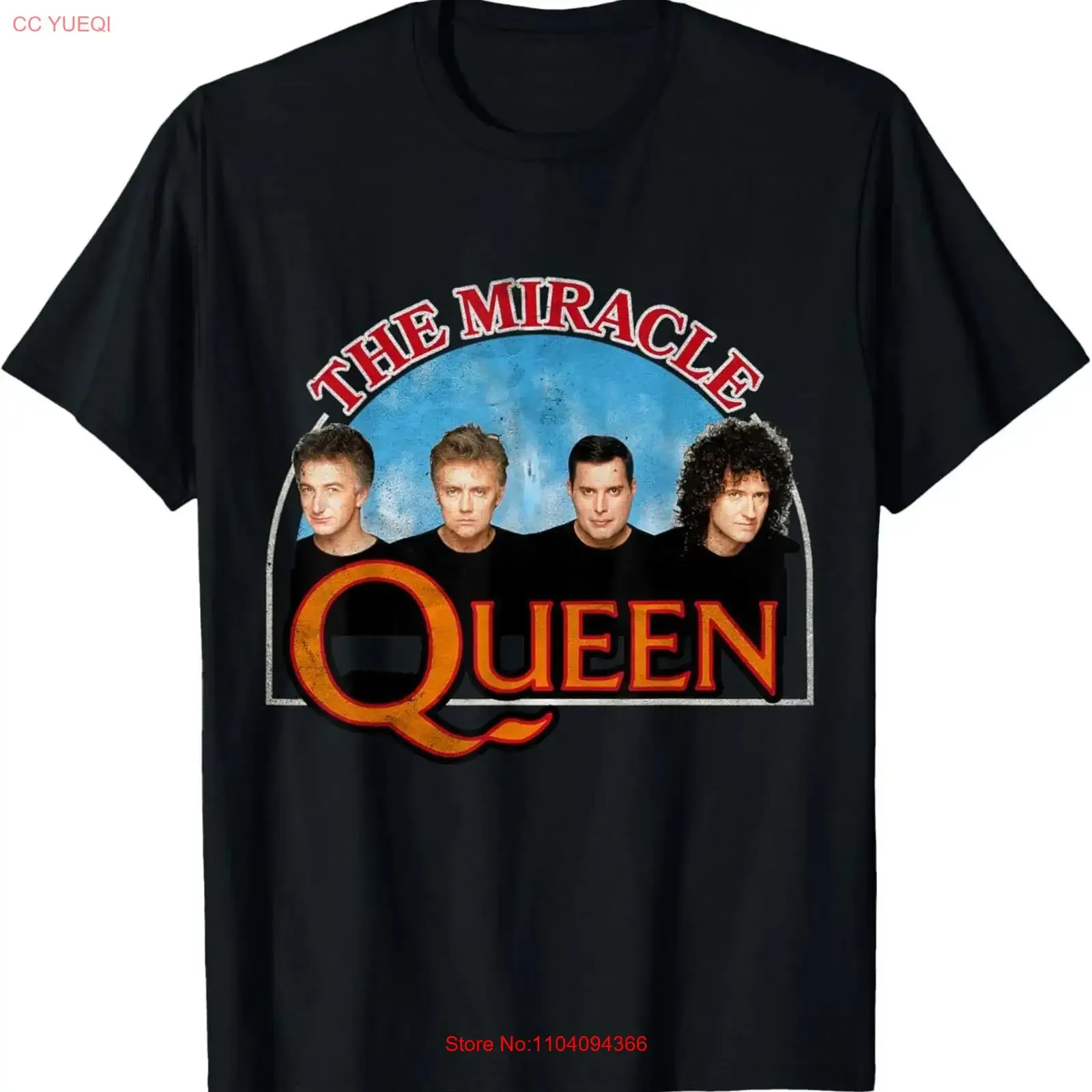 Official Queen The Miracle Arch T Shirt vintage Washed Unisex Soft streetwear Versatile Stretched graphic Slightly