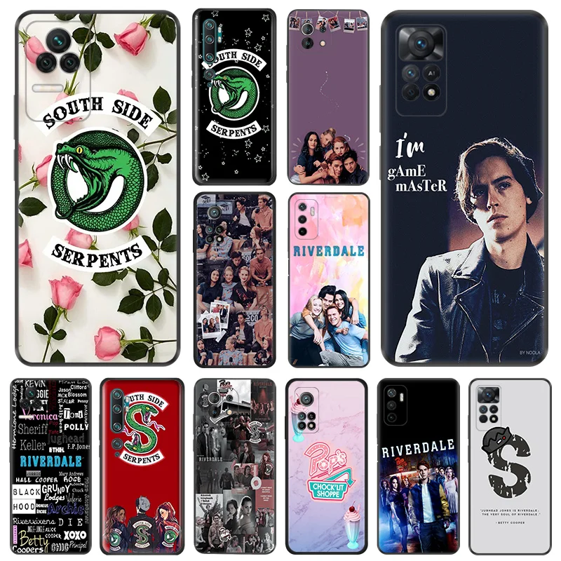 Matte Phone Case For Redmi Note 11 Pro 10 11s 10a 10c Xiaomi 11t 10t Note10 Lite Riverdale South Side Serpents Black Soft Cover