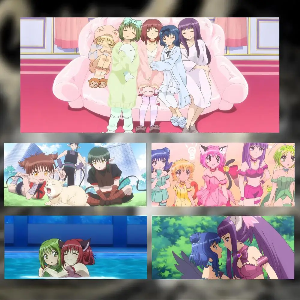 Cute Magical Anime T-Tokyo mew mew Mouse Pad Large Thick Desk Pad Stitched Edges Gaming Mouse Mat for PC