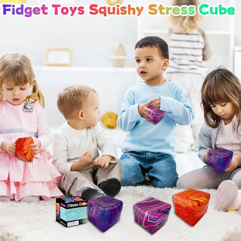 .New.Squishy  Maltose Fidgets Toys Soft Mochi Anti Stress Squeeze Toy Transparent Square Decompression Gifts for Friend Adult