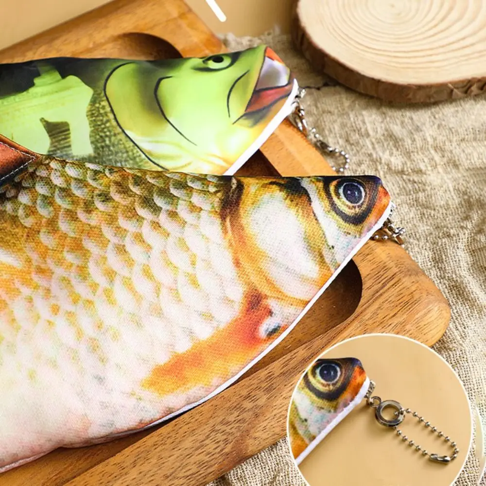 Portable Multi-functional Pencil Case Large Capacity Funny Simulation Fish Stationery Organizer Stationery Storage Pouch Gift