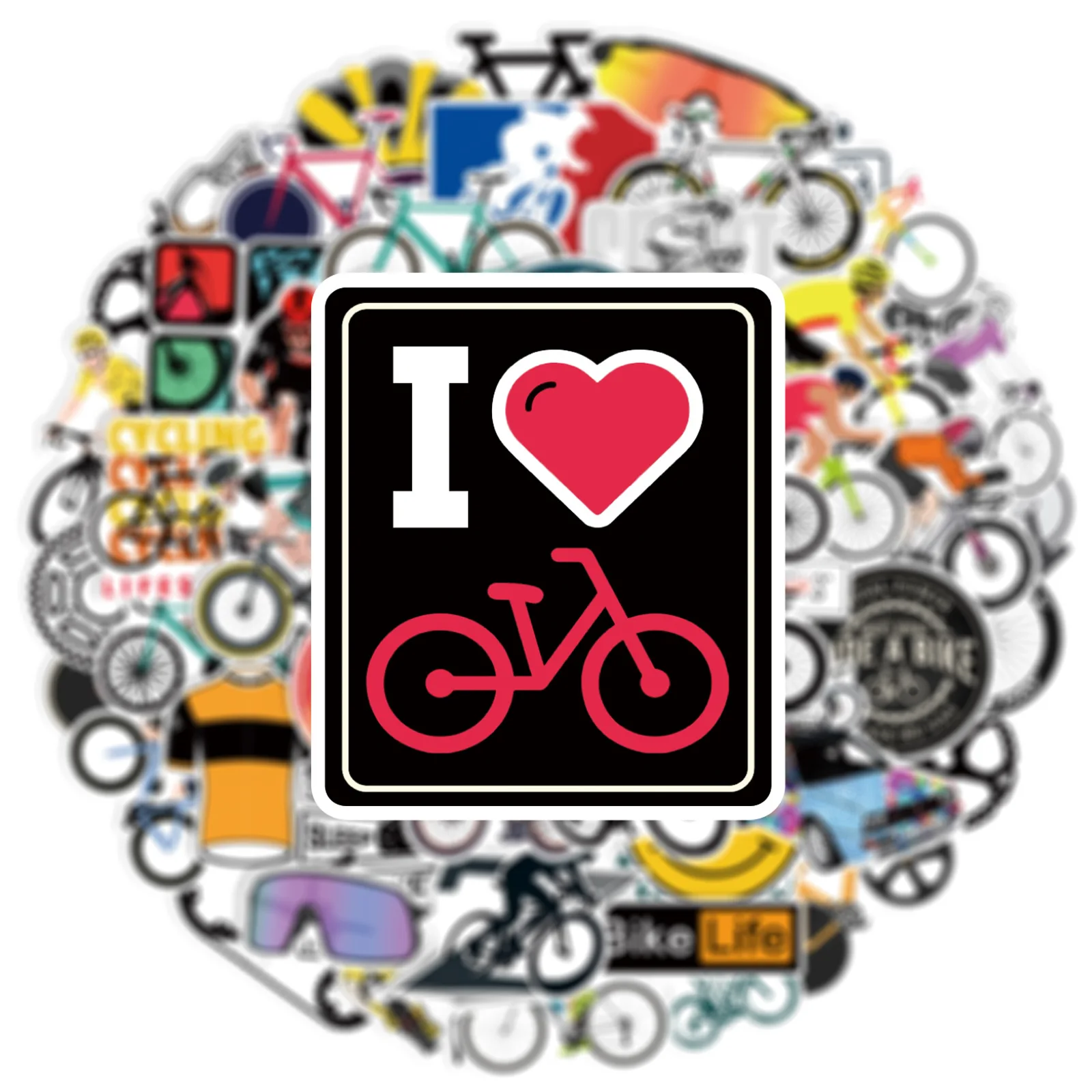 10/30/50PCS Cartoon Fahrrad Personalisierte Kreative Coole Aufkleber Graffiti Wasserdichte Aufkleber kinder Spielzeug für Kühlschrank