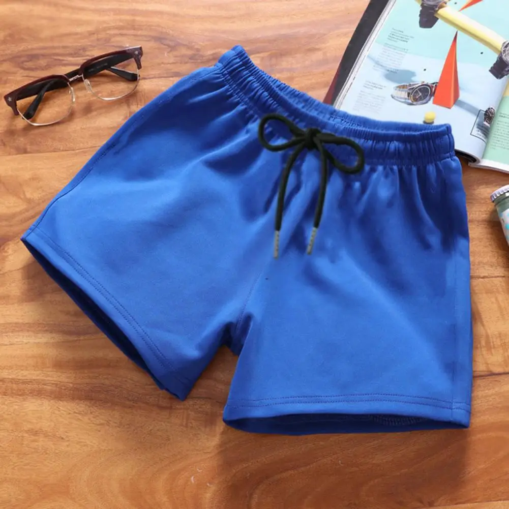 

Мужские шорты с эластичной резинкой на талии, короткие брюки с карманами и шнурком на талии, мужские шорты для активного отдыха, шорты для бега, повседневные широкие шорты