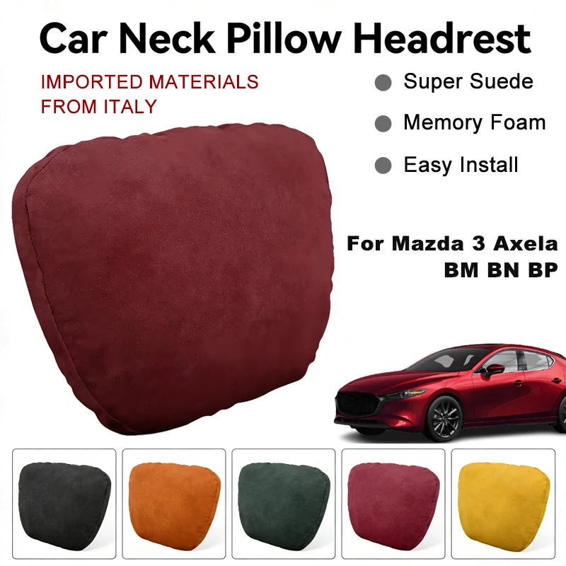 

Italy Suede Car Neck Rest Pillow For Mazda 3 Axela BM BN BP Seat Head Neck Support Cushion Auto Interior Accessories
