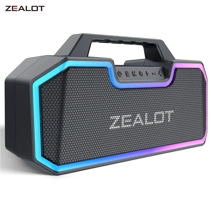 ZEALOT S57 Portable Bluetooth Speaker 60W Powerful Boombox Handheld Loundspeakers Subwoofer Outdoor Speaker,Camping Speakers