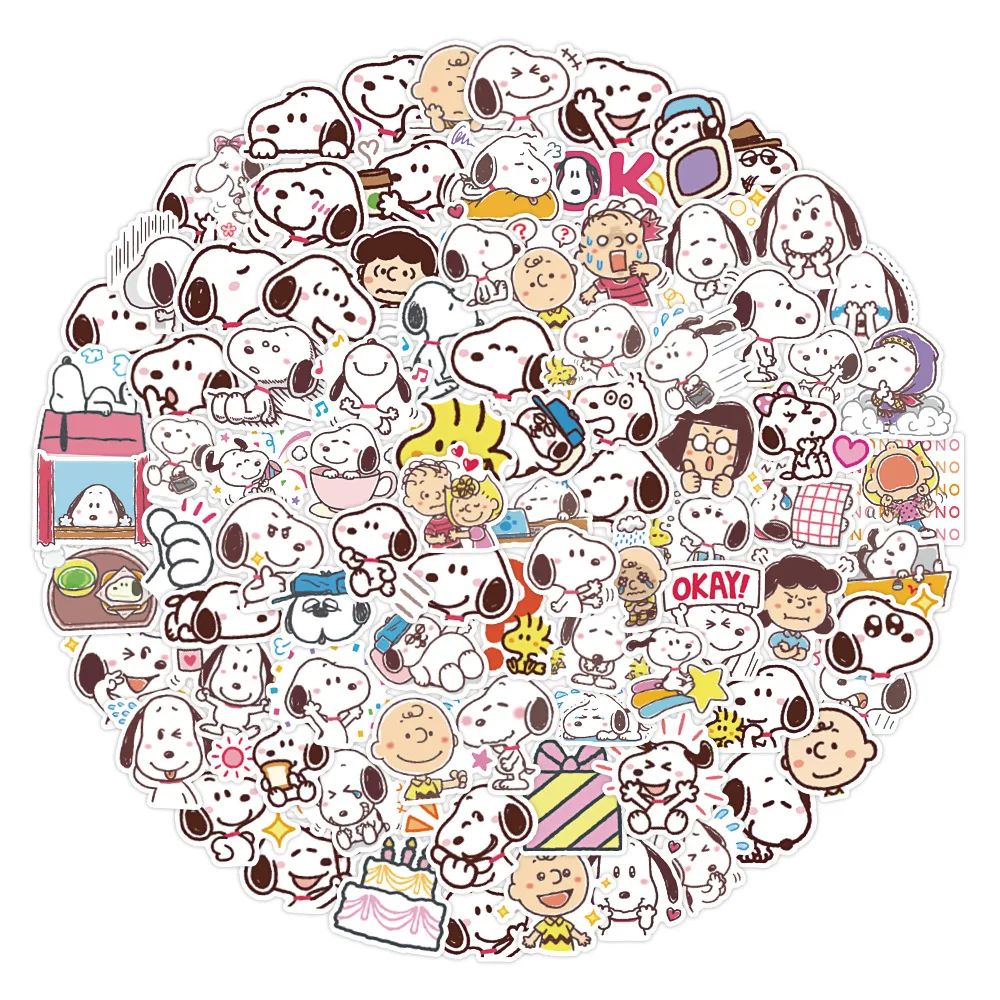 120pcs  Cartoon Snoopydog Cartoon Waterproof Mobile Phone Shell Hand Account Diy Sticker