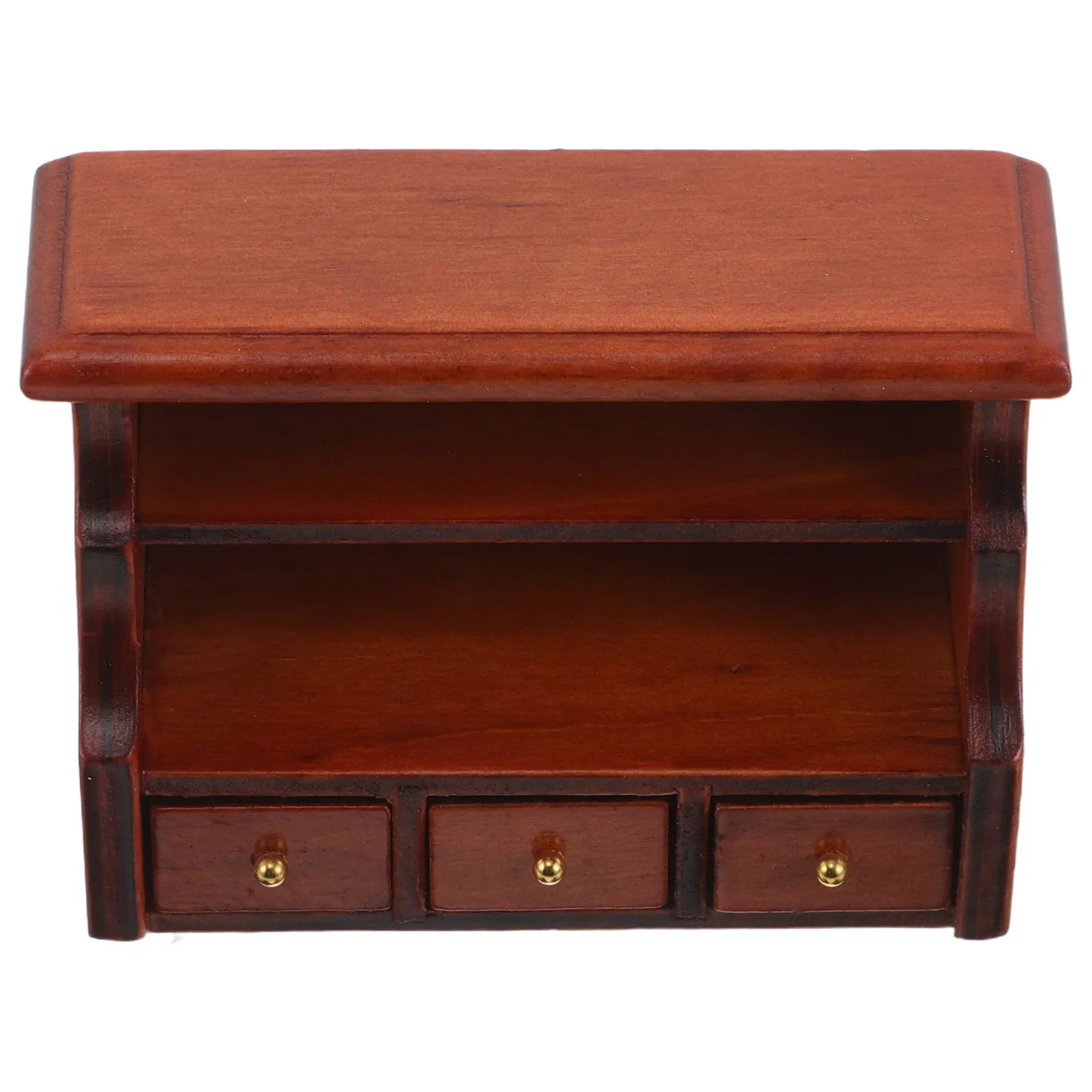 

Miniature Vintage Wood Cabinet Dollhouse Furniture Display Stand Living Room Micro Scene Bookshelf Storage Shelves Mini
