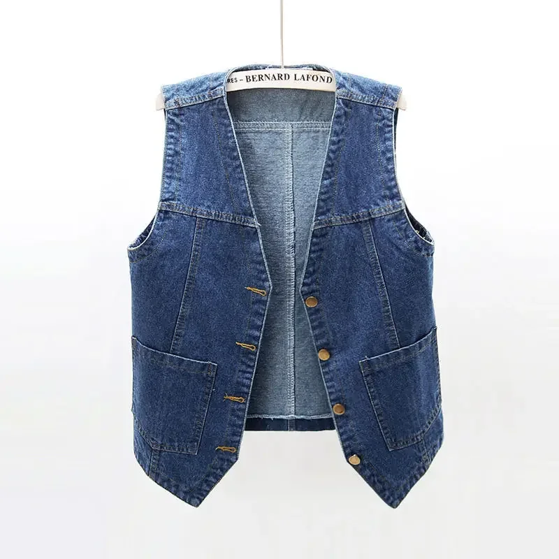 2025 New Style Women's Jacket Denim Vest Short Loose Sleeveless Coat Vest