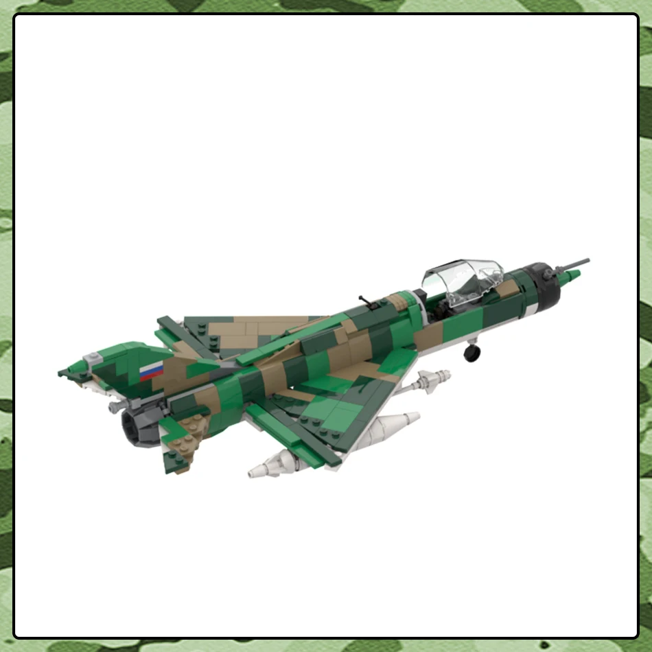 MOC Military Series Building Block Model MIG-21 Modern Air Force Battle Arms Flight Parts Set DIY Kids Gift Educational Toys