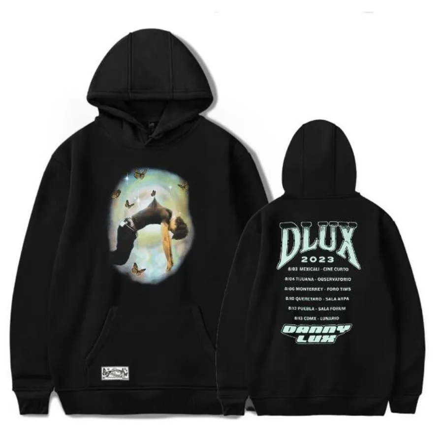 

DannyLux DLux Tour 2023 Oversized Women/Men Hoodie Sweatshirt Streetwear Hip Hop Pullover Hooded Jacket Outerwear Y2K Clothes