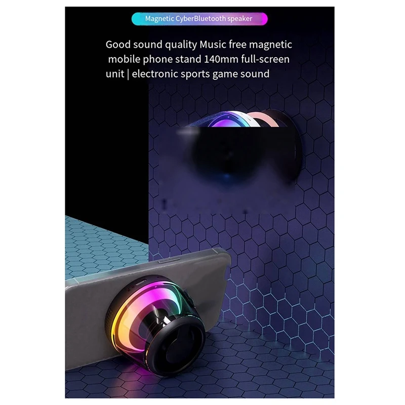 New Magnetic Bluetooth Speaker Wireless Outdoor Plug-In Card Small Speaker Rgb Atmosphere Light Bluetooth Small Speaker