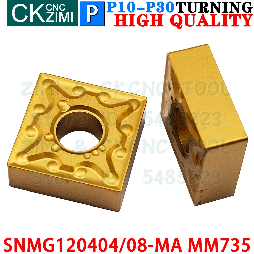SNMG120404-MA MM735 SNMG120408-MA MM735 Carbide Inserts External Turning Inserts Tools SNMG CNC Metal Lathe Turning Cutting Tool