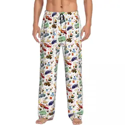 Custom Men Lightning Mcqueen Cars Pajama Pants Print Sleep Sleepwear Bottoms with Pockets