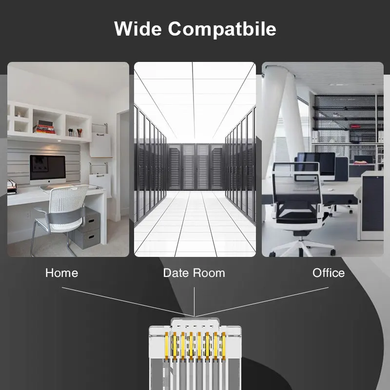 ZoeRax RJ45 Cat5e Cat6 Pass Through-Steckverbinder EZ zu Crimp-Modularstecker für solides oder gesträhten Netzwerkkabel – Detail 10