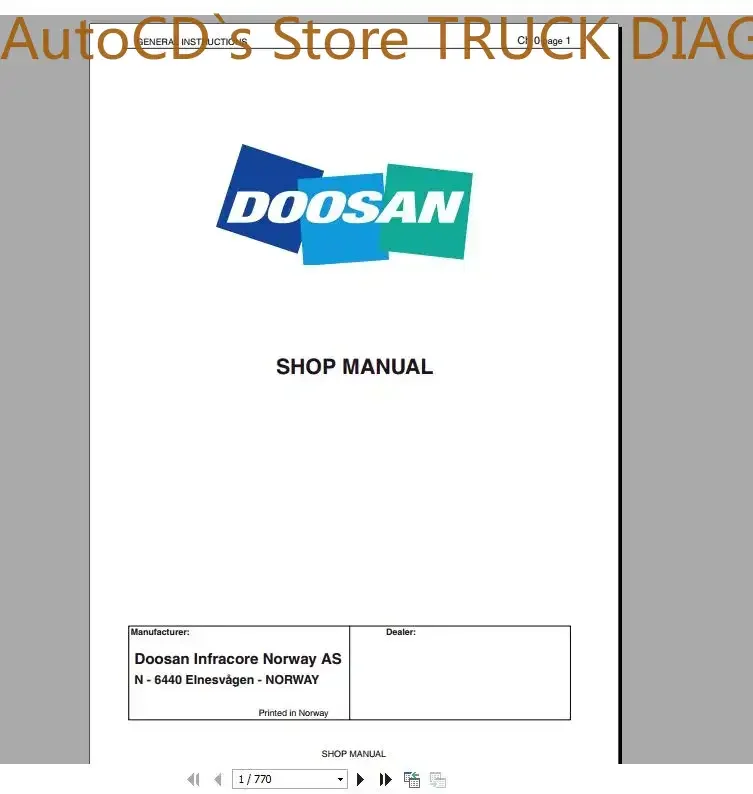 

AutoCD Doosan Строительный и вилочный погрузчик Все модели Полное руководство по обслуживанию DVD 26 ГБ PDF [2019]