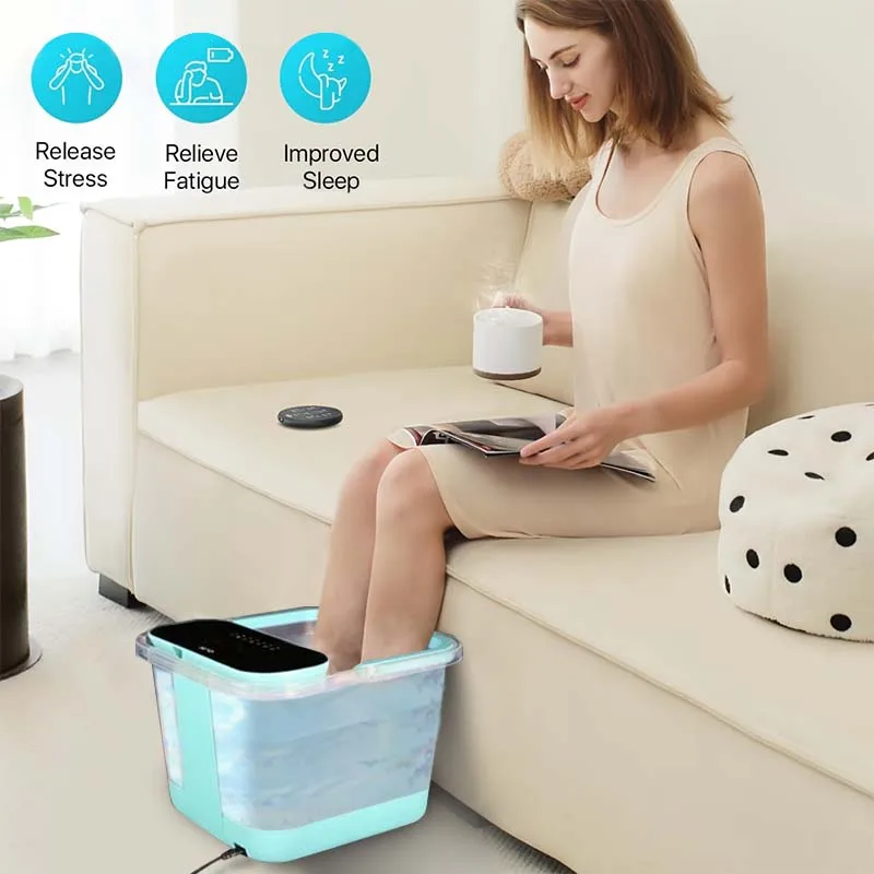 

Luxury Household Heated Foot SPA Large Feet Bath Basin Smart Portable Hydrogen Ionic Detox SPA Massager Leg Foot Bath