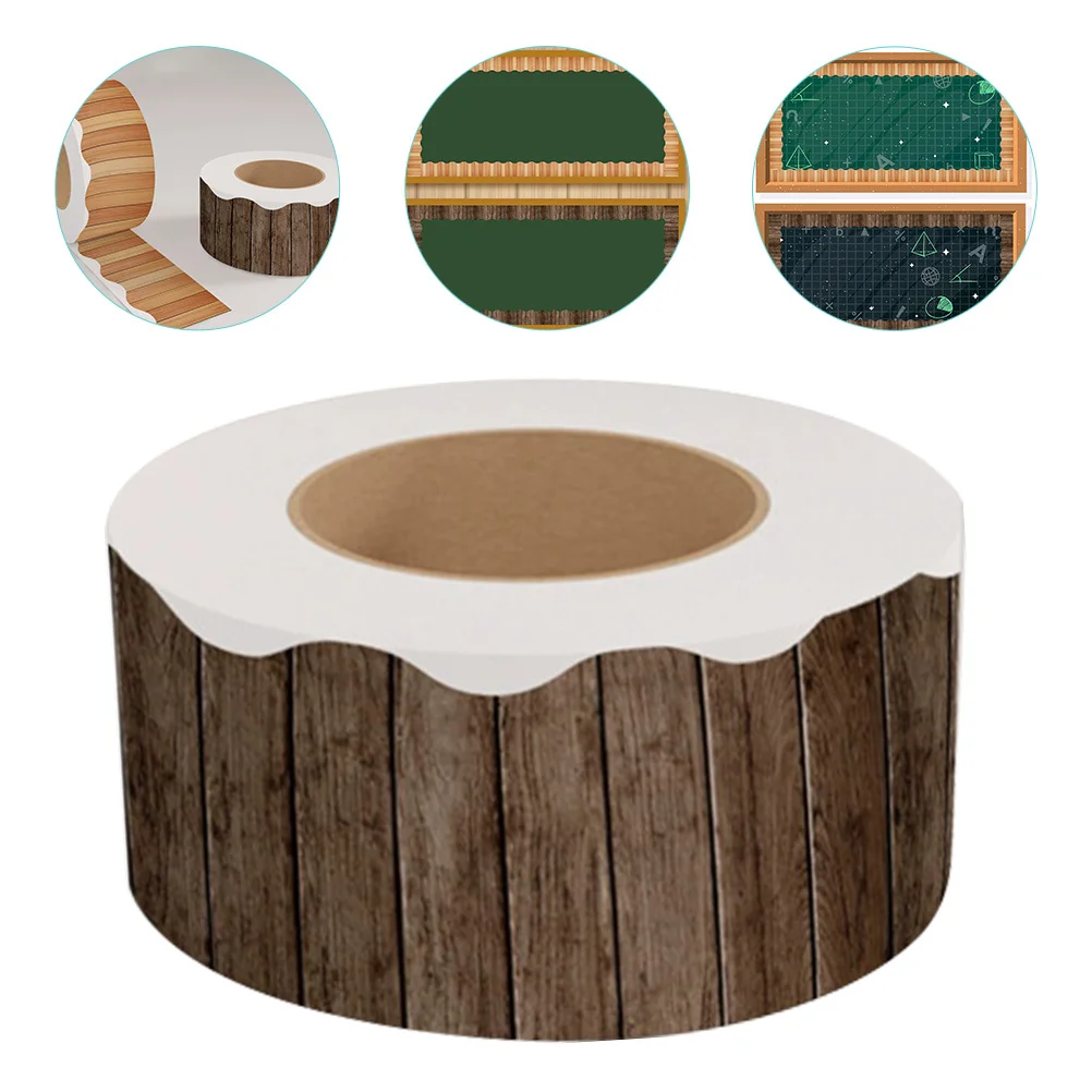 

1 Roll Blackboard Stickers Plank Border Trim For Classroom Bulletin Board Decorations Whiteboard Wall Door Locker Wood Grain