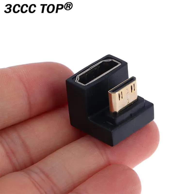 1PCS HDMI-Compatible Adapter 360 Degree Angled U-shaped L Converter Mini HD Male to HDMI Adapter