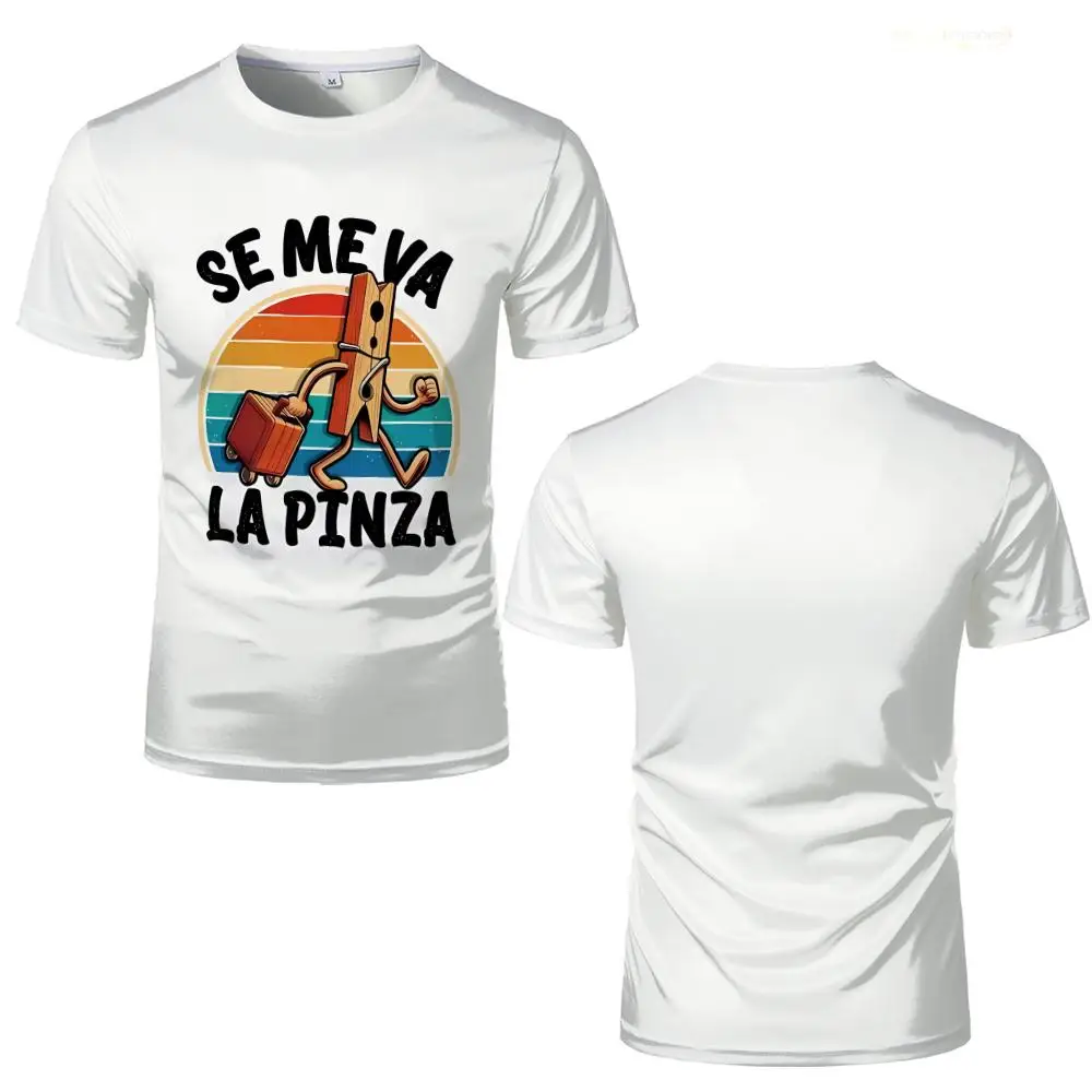 Se Me Va La Pinza Print T-Shirt Funny Spanish Joke Y2k Vintage T Shirt Breathable Tops For Men And Women Cute Graphic Clothing