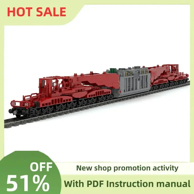

Новая модель поезда City Technical Train Railway Moc Schnabel Car Uaai 839, конструктор, креативные идеи, детские игрушки, подарки на день рождения