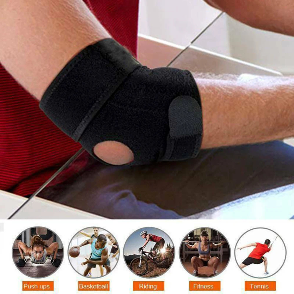 Breathable Gym Pad Adjustable Tennis Elbow Support Arthritis Golfers Strap Spring Elbow Brace Elbow Protection view 4