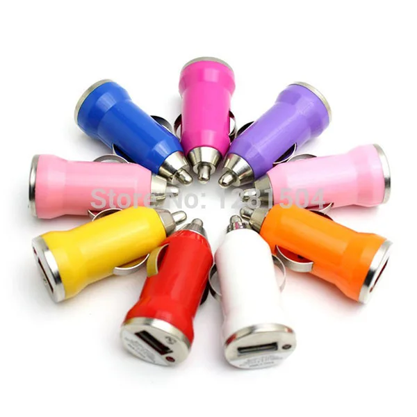 500pcs/lot For iphone 11 X 8 7 6 5 Universal Color Mini USB Car Charger for IPod ITouch HTC Samsung Blackberry Auto Adapter