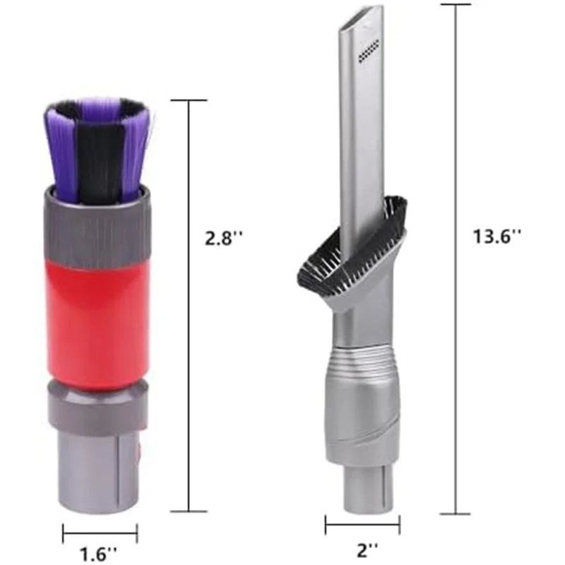 A13I-Awkward Space Tool Set Kit dengan Set Sikat Debu Bebas Goresan untuk Dyson V15 V12 V11 V10 V7 V8 Set Pembersih Detail Vakum K