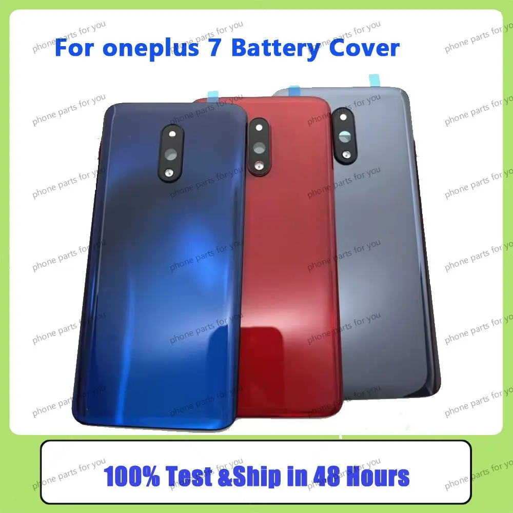 

6.41" For Oneplus 7 Battery Case Glass Back Rear Panel Door Housing Cover Repair Parts For One Plus 1+ 7 With Camera Lens