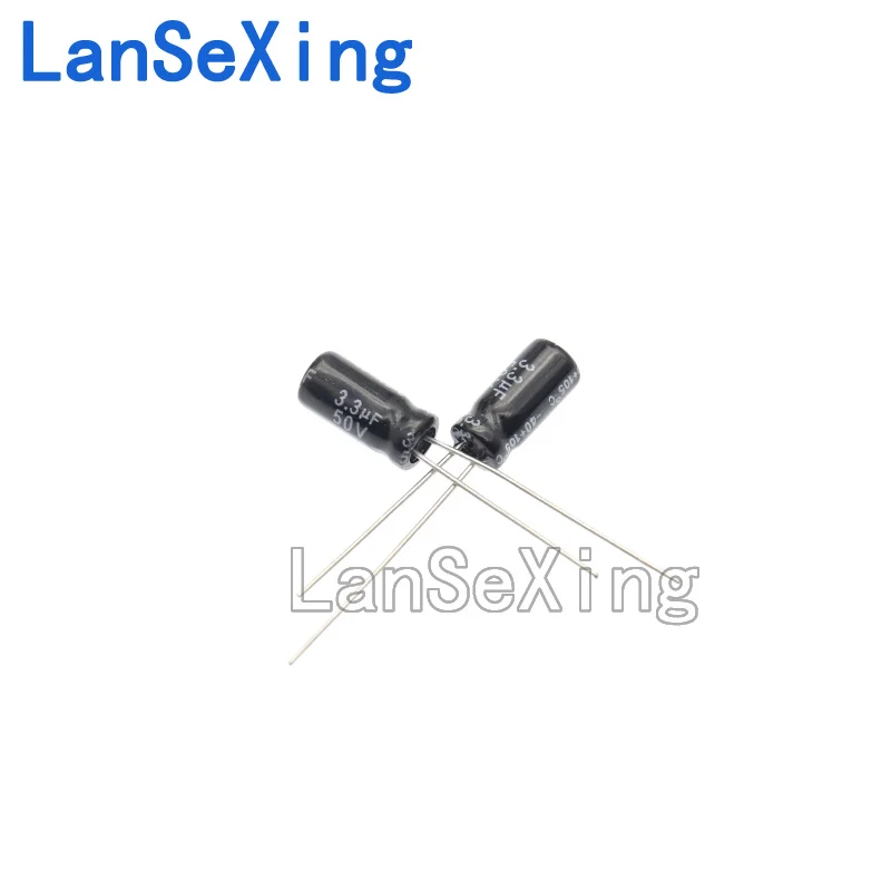 Capacitor Eletrolítico Plug-In Long Life, 50V Volume, 3.3UF, 5x11, 4x7mm, 50V