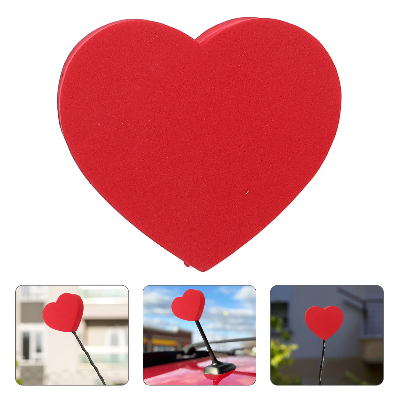 

5Pcs Heart Auto Antenna Topper Premium Waterproof Sunproof Car Antenna Decoration Cute Dashboard Accessories for Women Vehicles
