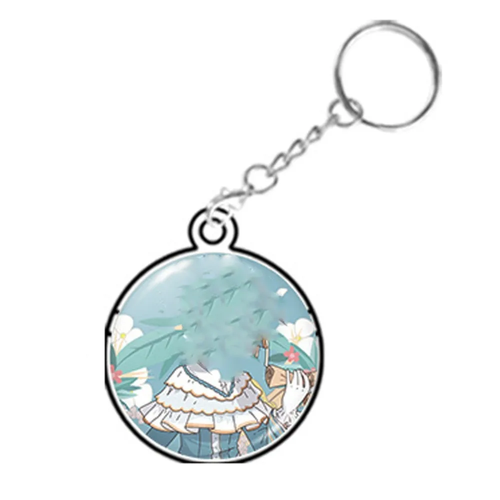 2Pcs Badge Protector Ita Bag Pin Case Transparent with Keychain Badge Display Sleeve Anime Round Badge Protective Sleeve
