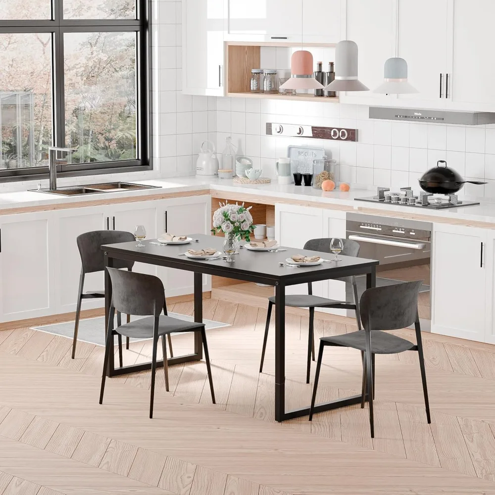 Mesa de jogos e escrita, mesa de escritório simples Zeny moderna de 47 polegadas, preta com senha de cauda longa