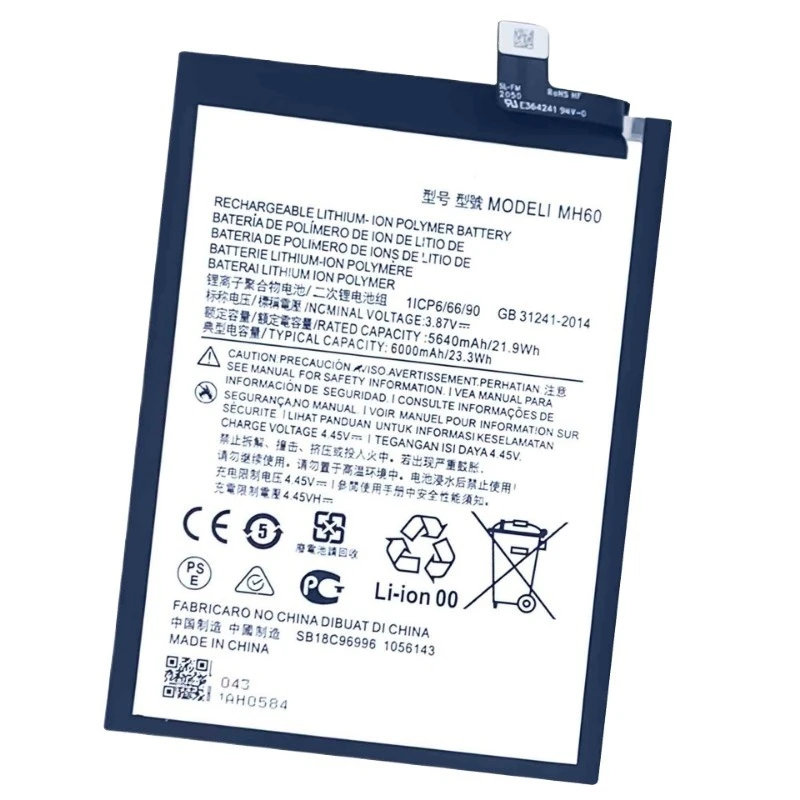بطارية MH60 3.87 فولت 6000 مللي أمبير في الساعة لهاتف موتورولا G10 باور بطارية بديلة للهاتف المحمول علامة تجارية جديدة عالية الجودة