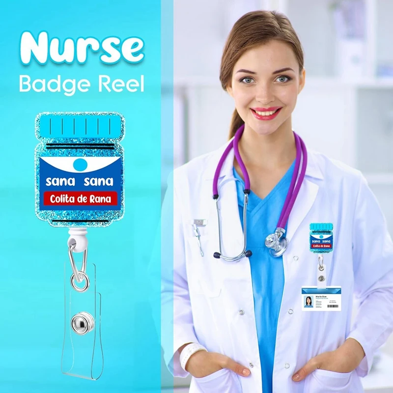 

5 Pcs Nurse Badge Reel Holder Retractable With ID Clip Nursing Nurse Badge Holder Cute Nurse Badge Reel Gifts