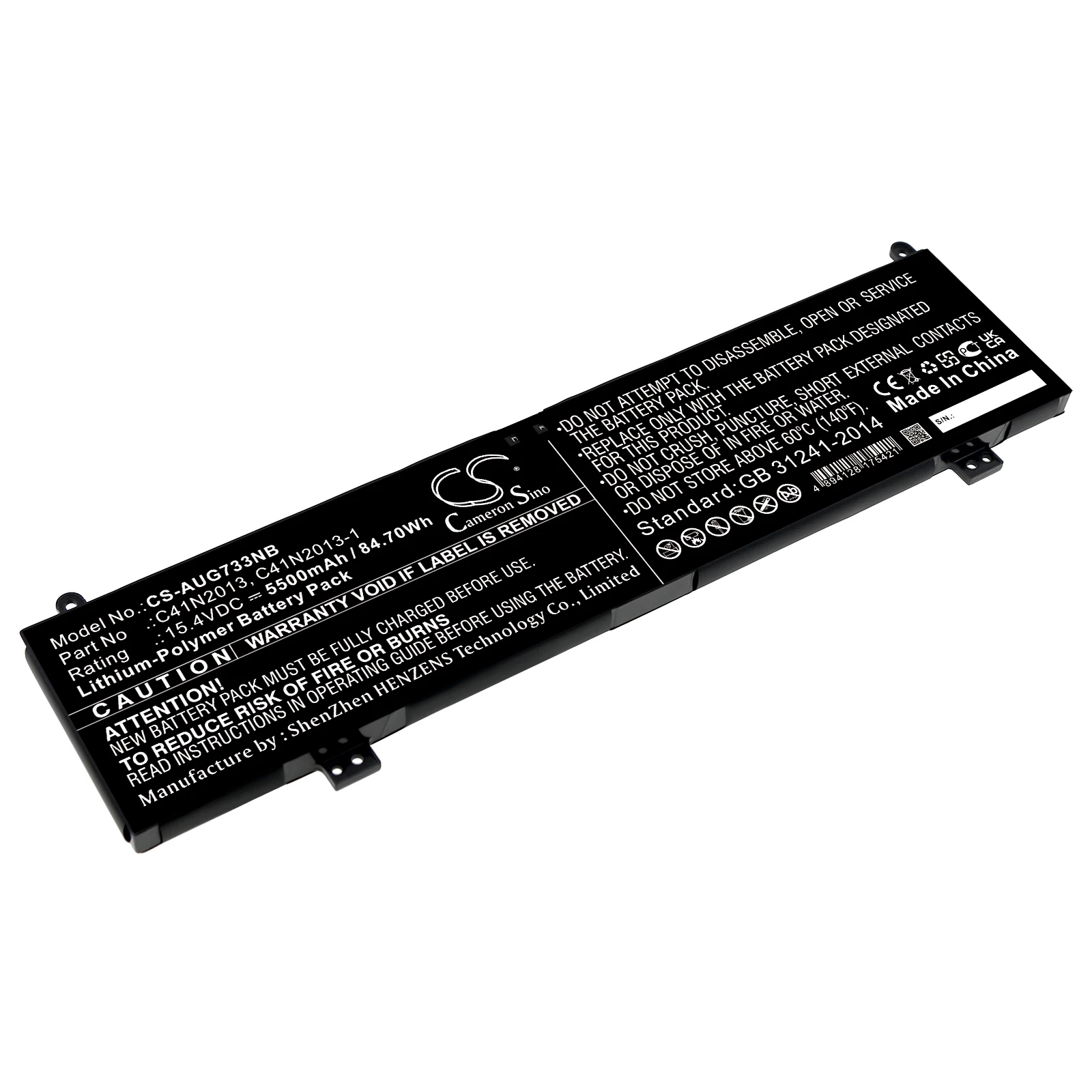 Li-Polymer Notebook, Laptop Battery for Asus,15.4v,5500mAh,ROG Strix SCAR 17 G733QR-HG061T,ROG Strix SCAR 17 G733QM-R95D36PB1,