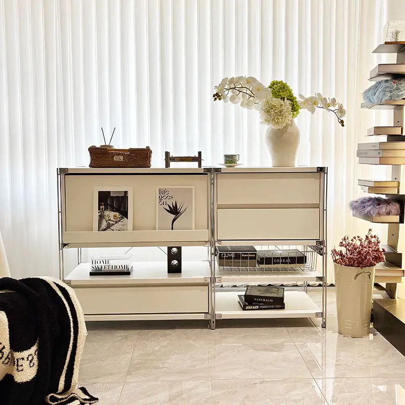 

Cabinet living room sofa side cabinet ins wind home coffee machine storage rack