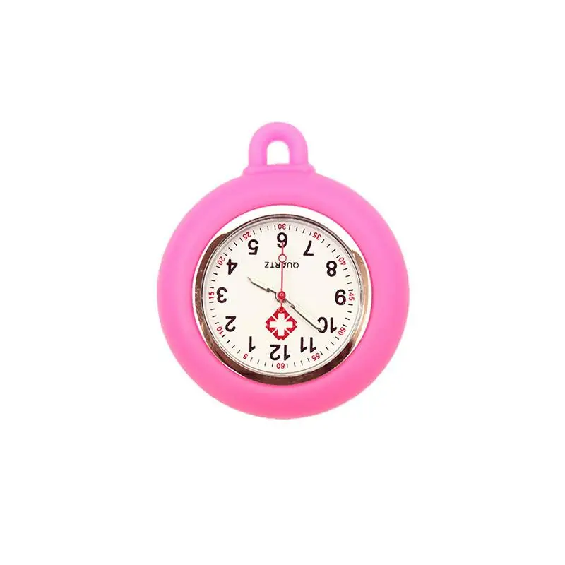 

Hot Sale Nurse Doctor Unisex Colourful Silicone Pocket Watches Clock Head Face Parts For Badge Reel Keychains Lanyards Key Rope