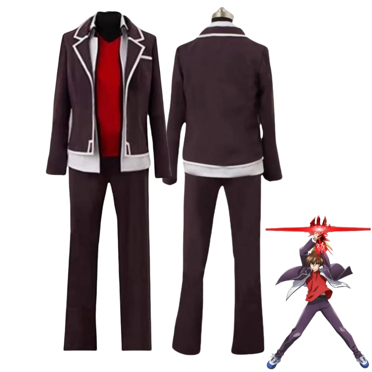 

Custom Any Size Plus Size Anime High School DxD Hyoudou Tsto Issei Cosplay Costume British Style School Uniform Man Woman Suit