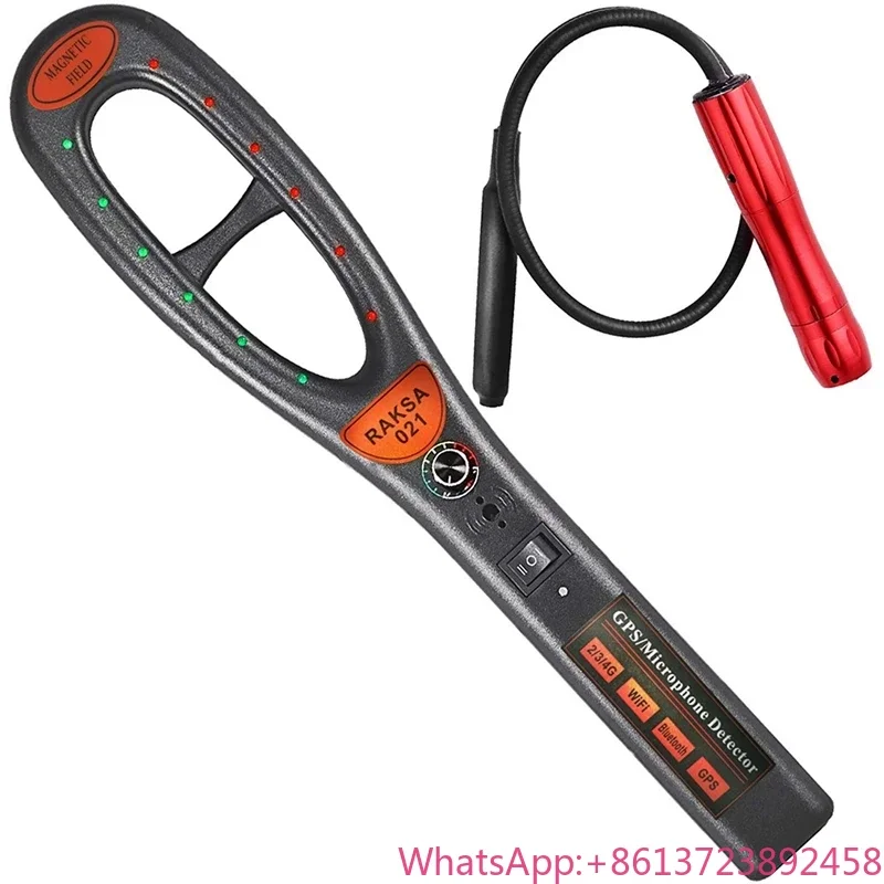 Raksa 021 Escáner de Seguridad Portátil, Detector de Señales GPS Inalámbricas para Automóviles, Detector de Señales RF Inalámbricas y Detector Magnético