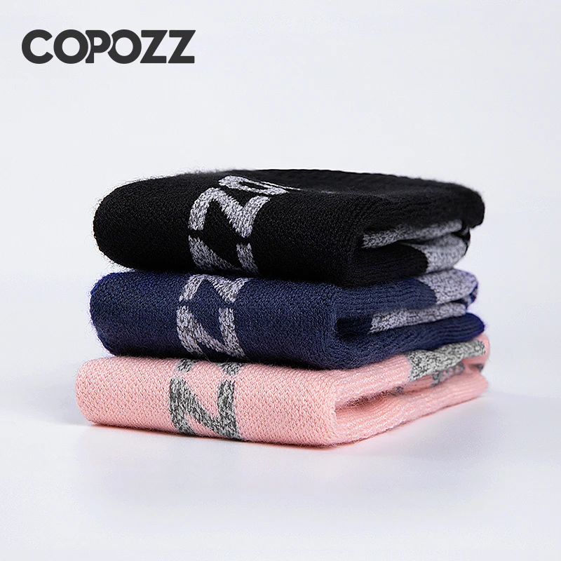 COPOZZ-따뜻한 남성 여성 겨울 스키 양말, 메리노 울 스노우 보드 사이클링 스키 축구 양말 두꺼운 종아리 긴 스키 양말