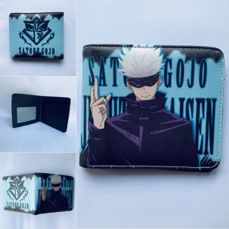 Jujutsu Kaisen Wallets Anime Foldable PU Coin Purse Men Bank ID Card Holder Card Clip Bag Cartoon Cosplay Clutch Wallet Gift Toy