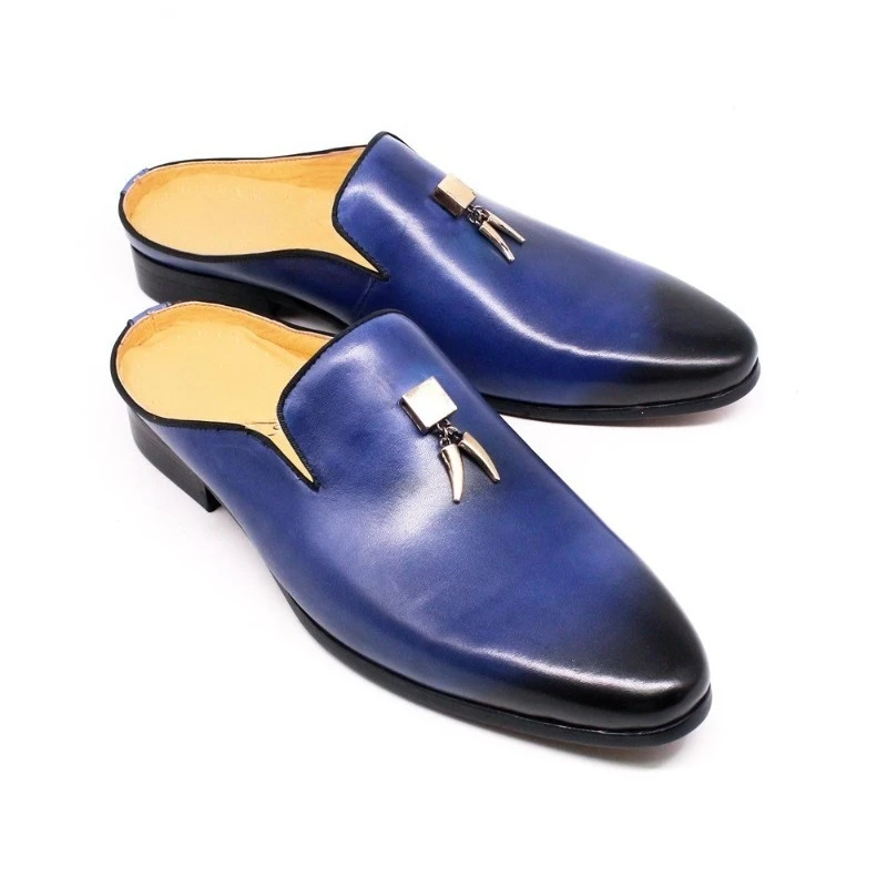 

Baotou slippers men's fashion pendant cross-border platform hot-selling men's leather shoes cowhide