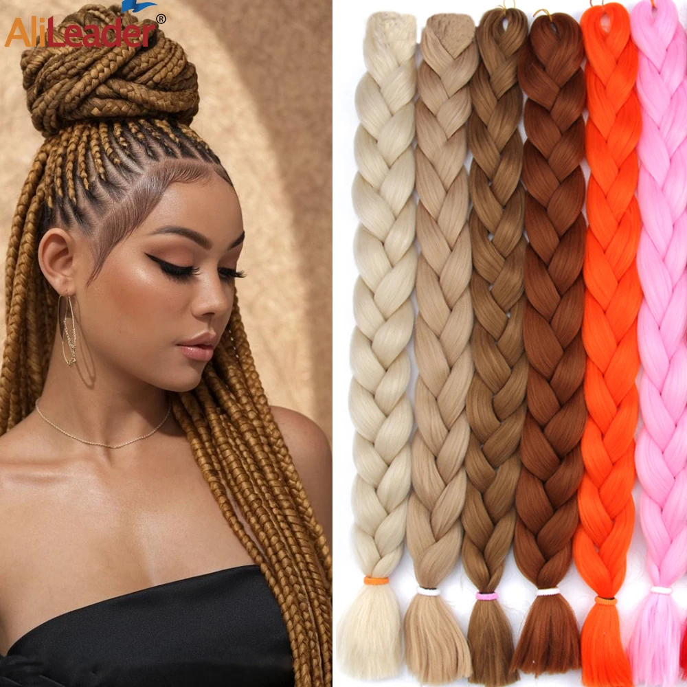 Jumbo Braiding Hair For Women 42 Inch Soft Braid Hair Extensions 1-5 Packs Braiding Hair High Temperature Synthetic Fiber